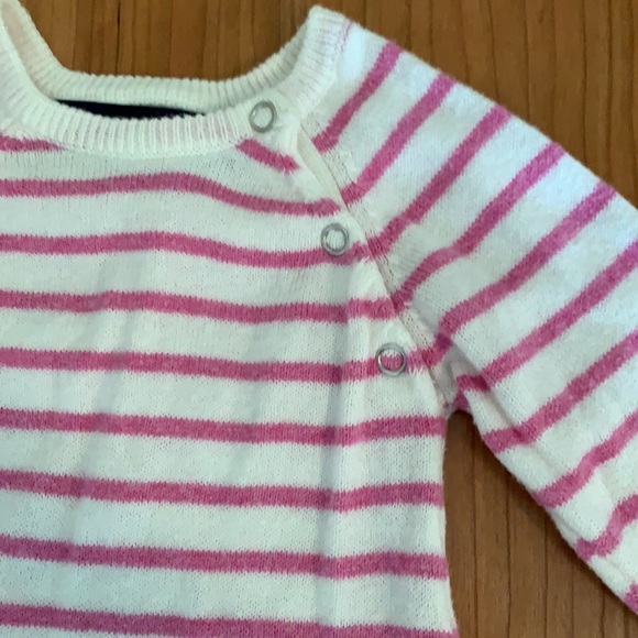 Toobydoo Knit White and Pink Striped Romper, 0-3 months - Picture 4 of 8